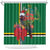 Dominica Christmas Coquette Bow Shower Curtain Sisserou Parrot Tropical Flower