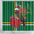 Dominica Christmas Coquette Bow Shower Curtain Sisserou Parrot Tropical Flower