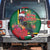 Dominica Christmas Coquette Bow Spare Tire Cover Sisserou Parrot Tropical Flower - Wonder Print Shop