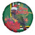 Dominica Christmas Coquette Bow Spare Tire Cover Sisserou Parrot Tropical Flower - Wonder Print Shop