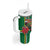 Dominica Christmas Coquette Bow Tumbler With Handle Sisserou Parrot Tropical Flower - Wonder Print Shop