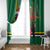 Dominica Christmas Coquette Bow Window Curtain Sisserou Parrot Tropical Flower - Wonder Print Shop