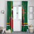 Dominica Christmas Coquette Bow Window Curtain Sisserou Parrot Tropical Flower - Wonder Print Shop