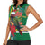 Dominica Christmas Coquette Bow Women Sleeveless Polo Shirt Sisserou Parrot Tropical Flower - Wonder Print Shop