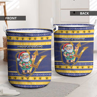 Barbados Christmas Laundry Basket Bajan Map Santa Trident - Wonder Print Shop