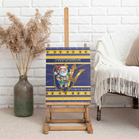 Barbados Christmas Canvas Wall Art Bajan Map Santa Trident - Wonder Print Shop