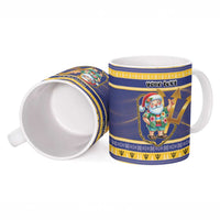 Personalized Barbados Christmas Ceramic Mug Bajan Map Santa Trident - Wonder Print Shop