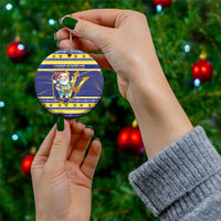 Barbados Christmas Ceramic Ornament Bajan Map Santa Trident - Wonder Print Shop