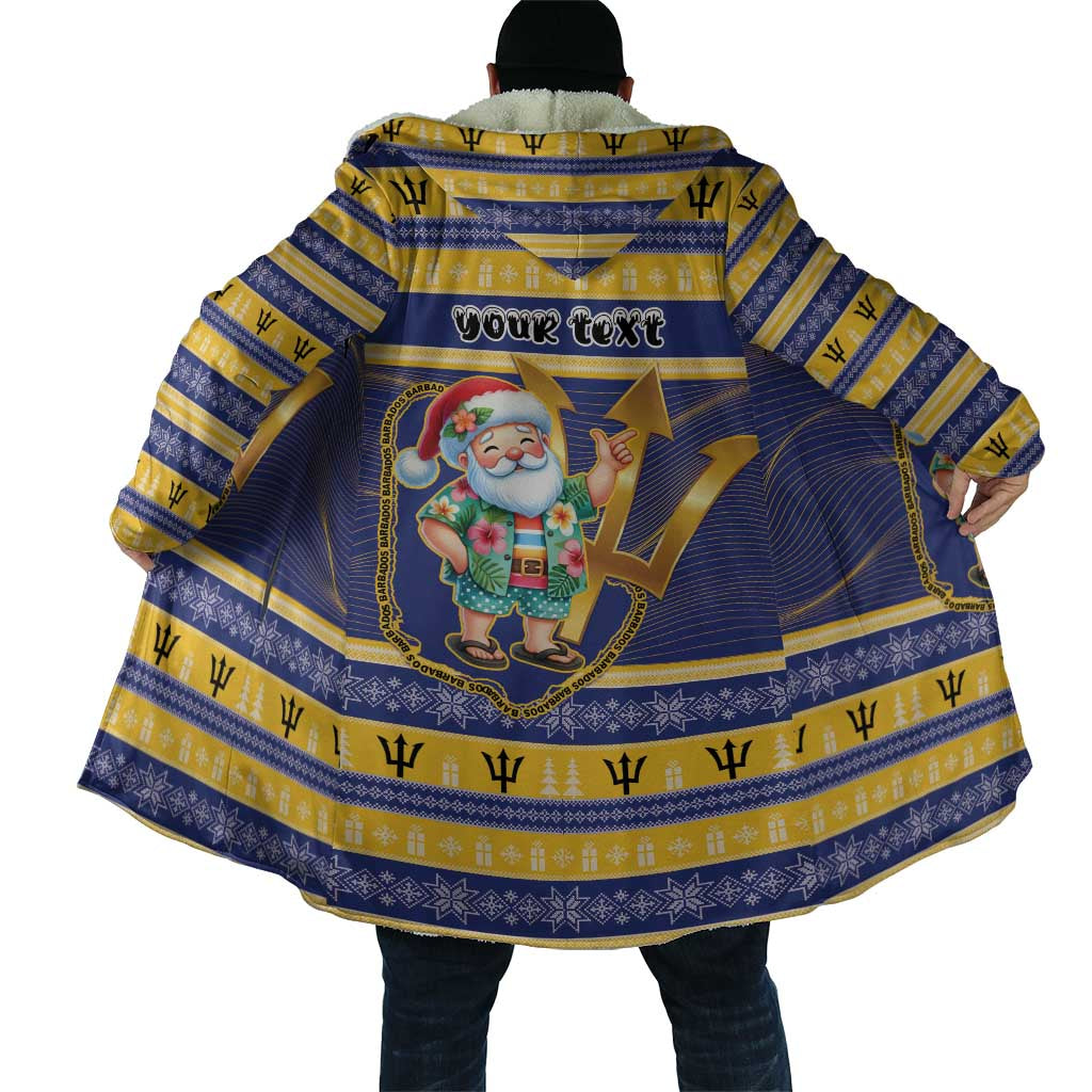 Personalized Barbados Christmas Cloak Bajan Map Santa Trident - Wonder Print Shop