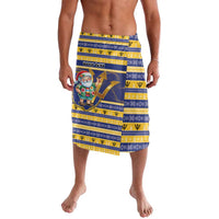 Personalized Barbados Christmas Lavalava Bajan Map Santa Trident - Wonder Print Shop