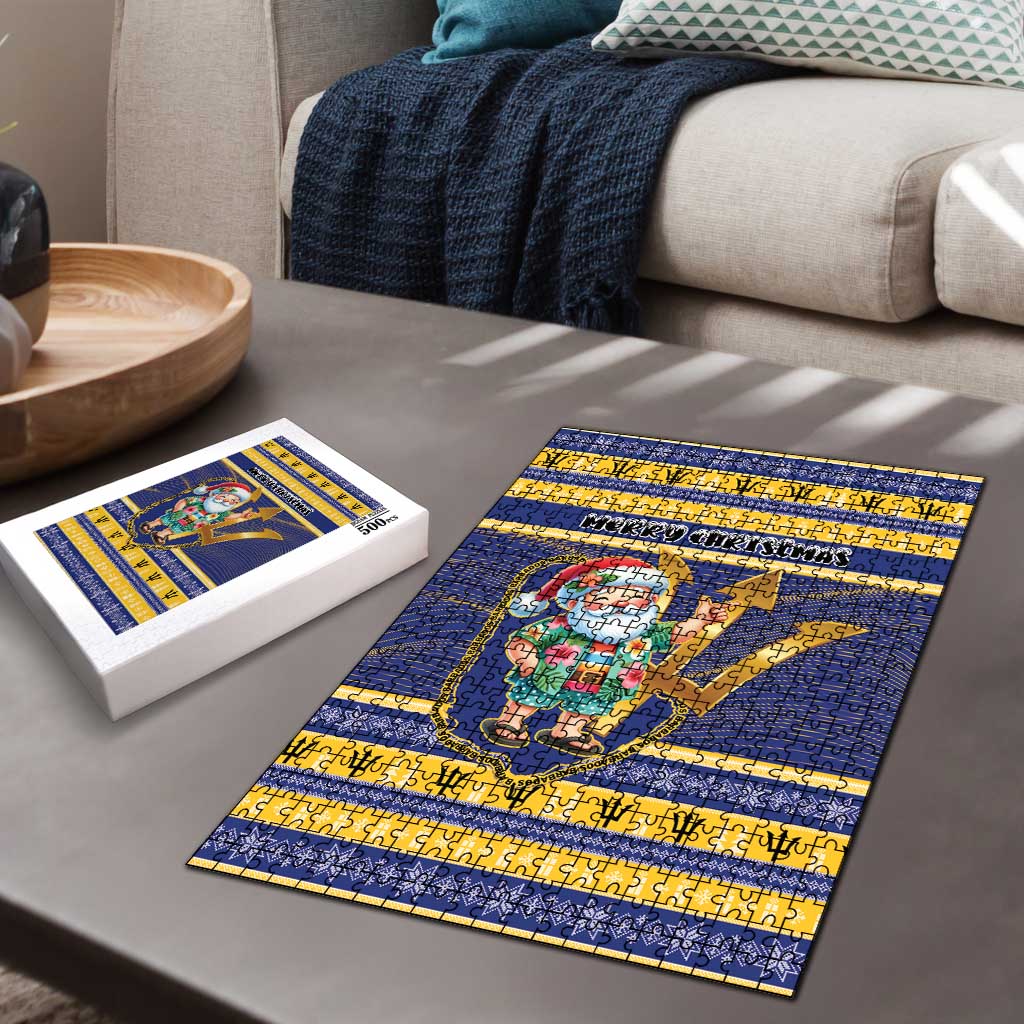 Barbados Christmas Puzzle Bajan Map Santa Trident - Wonder Print Shop