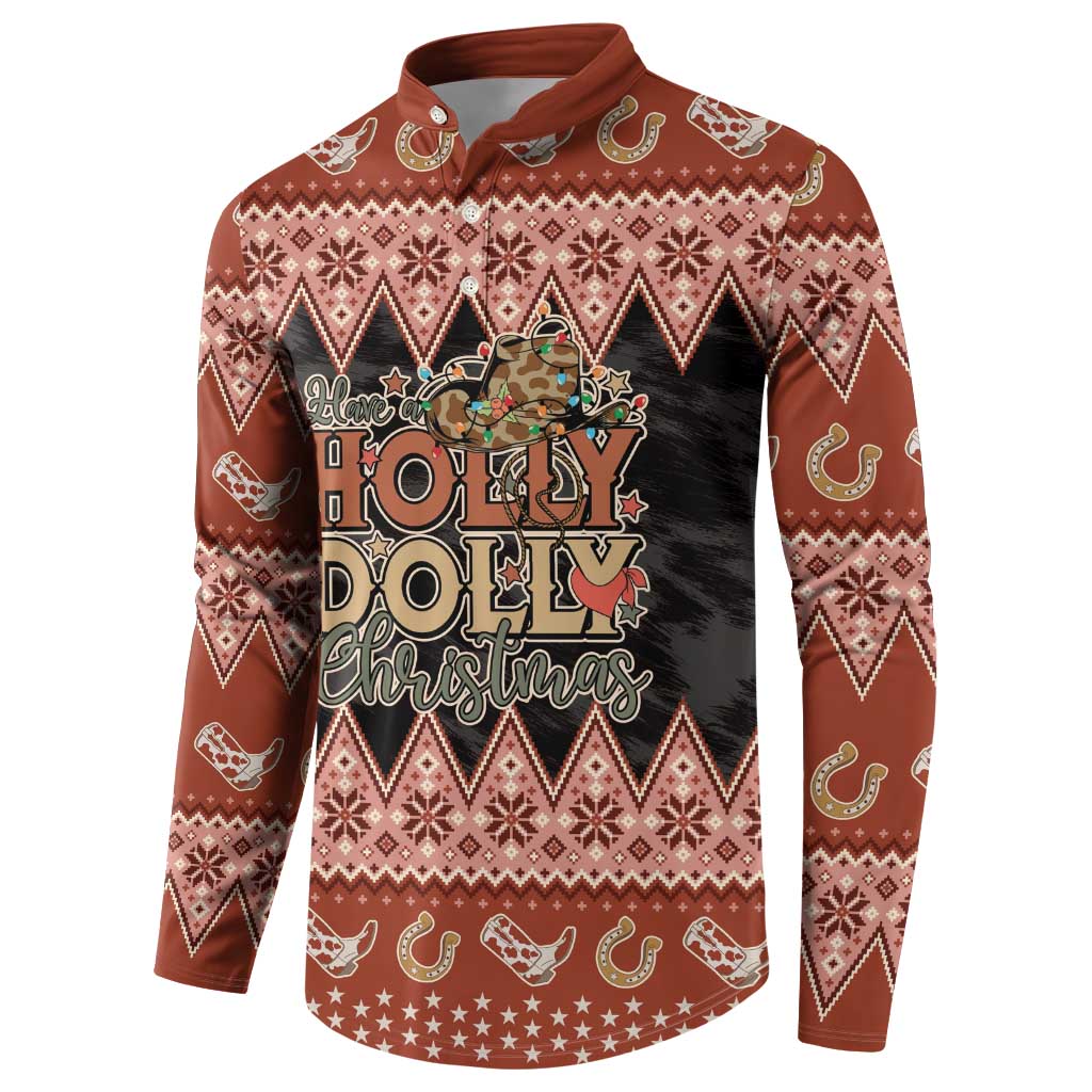 Howdy Christmas Button Sweatshirt Have a Holly Jolly Christmas - Wonder Print Shop