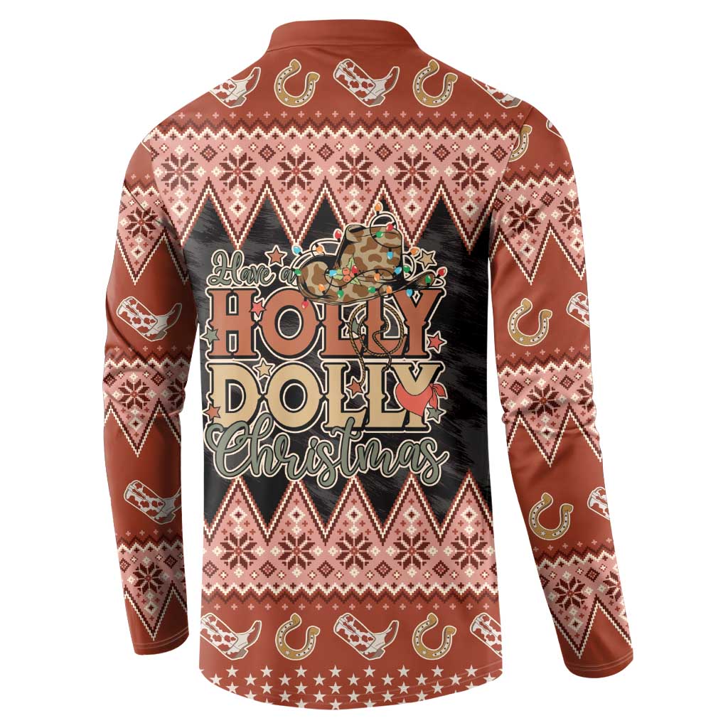 Howdy Christmas Button Sweatshirt Have a Holly Jolly Christmas - Wonder Print Shop