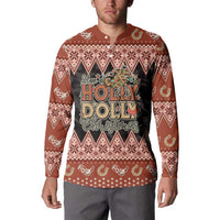 Howdy Christmas Button Sweatshirt Have a Holly Jolly Christmas - Wonder Print Shop