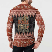 Howdy Christmas Button Sweatshirt Have a Holly Jolly Christmas - Wonder Print Shop
