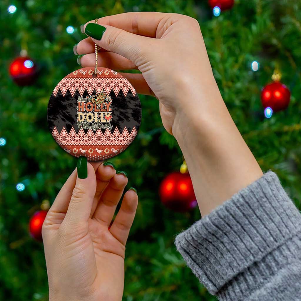 Howdy Christmas Ceramic Ornament Have a Holly Jolly Christmas - Wonder Print Shop