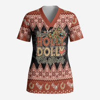 Howdy Christmas Scrub Top Have a Holly Jolly Christmas - Wonder Print Shop
