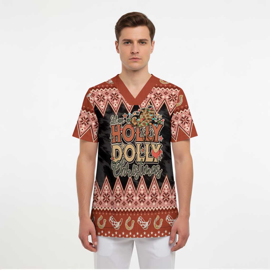 Howdy Christmas Scrub Top Have a Holly Jolly Christmas - Wonder Print Shop
