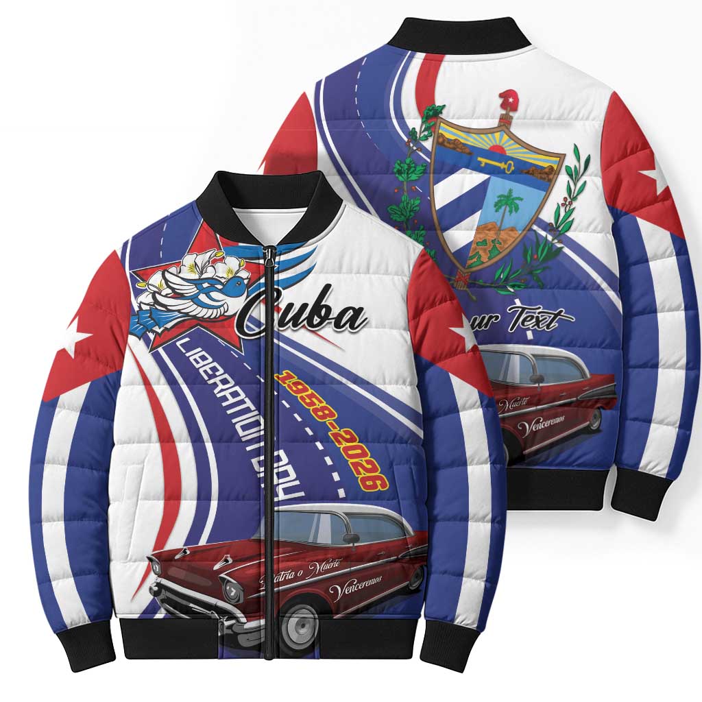 Personalized Cuba Liberation Day 1958-2026 Bomber Puffer Jacket Cuba Libre Car - Wonder Print Shop