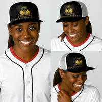Ayiti 222nd Independence Day Anniversary Baseball Net Cap Haiti Gold VeVe Pattern - Wonder Print Shop