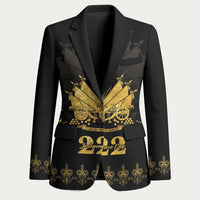 Ayiti 222nd Independence Day Anniversary Blazer Haiti Gold VeVe Pattern - Wonder Print Shop
