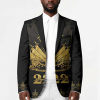 Ayiti 222nd Independence Day Anniversary Blazer Haiti Gold VeVe Pattern - Wonder Print Shop