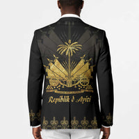 Ayiti 222nd Independence Day Anniversary Blazer Haiti Gold VeVe Pattern - Wonder Print Shop