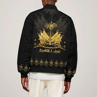 Ayiti 222nd Independence Day Anniversary Bomber Jacket Haiti Gold VeVe Pattern - Wonder Print Shop