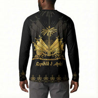 Ayiti 222nd Independence Day Anniversary Button Sweatshirt Haiti Gold VeVe Pattern