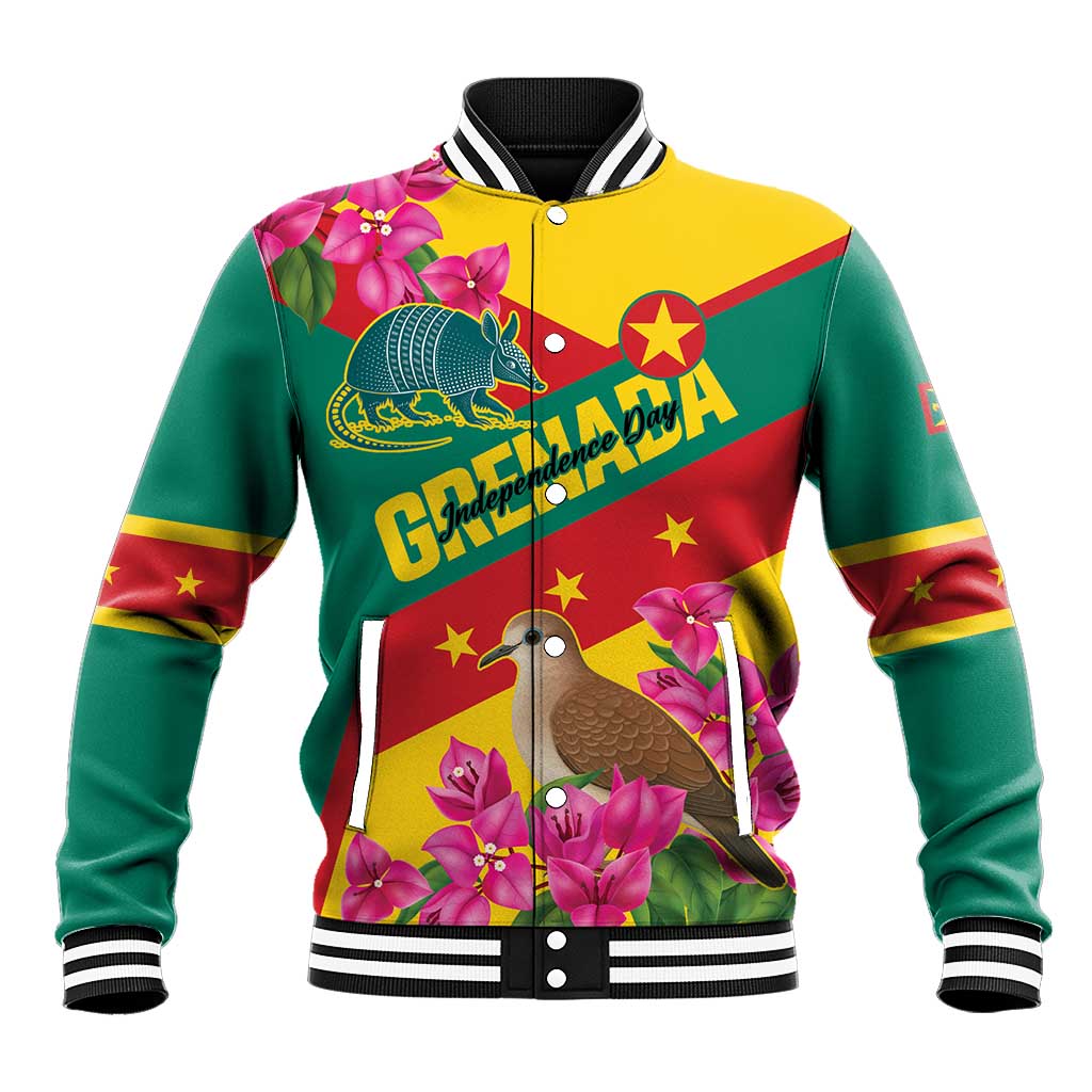 Personalized Grenada Independence Day 1974 Baseball Jacket La Gwinad Dove Armadillo Together - Wonder Print Shop