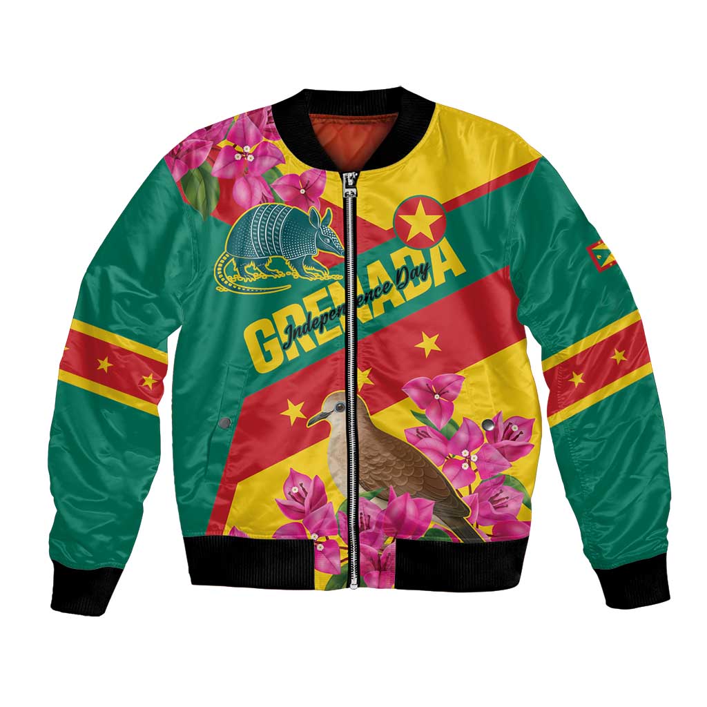 Personalized Grenada Independence Day 1974 Bomber Jacket La Gwinad Dove Armadillo Together - Wonder Print Shop