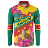 Personalized Grenada Independence Day 1974 Button Sweatshirt La Gwinad Dove Armadillo Together - Wonder Print Shop