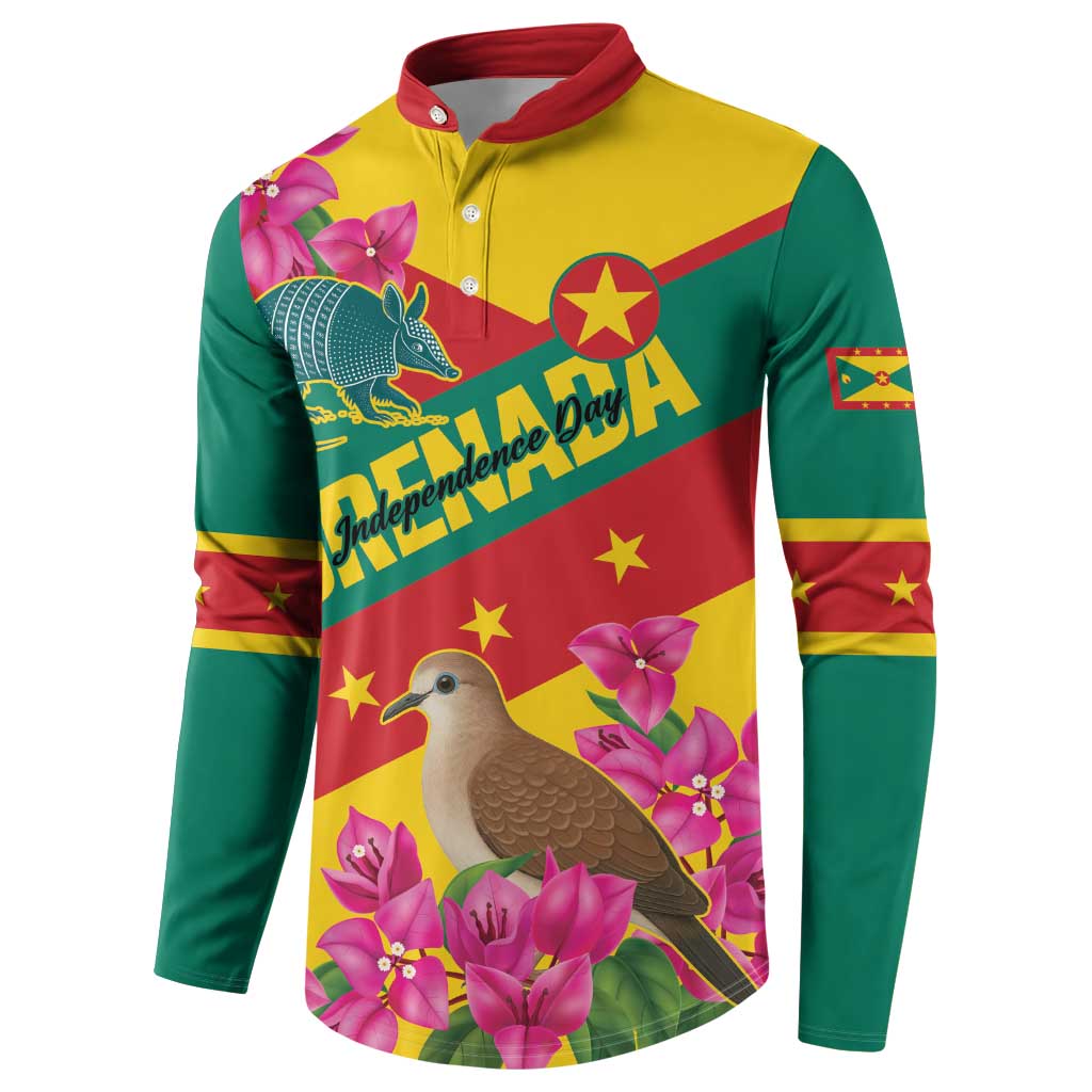 Personalized Grenada Independence Day 1974 Button Sweatshirt La Gwinad Dove Armadillo Together - Wonder Print Shop