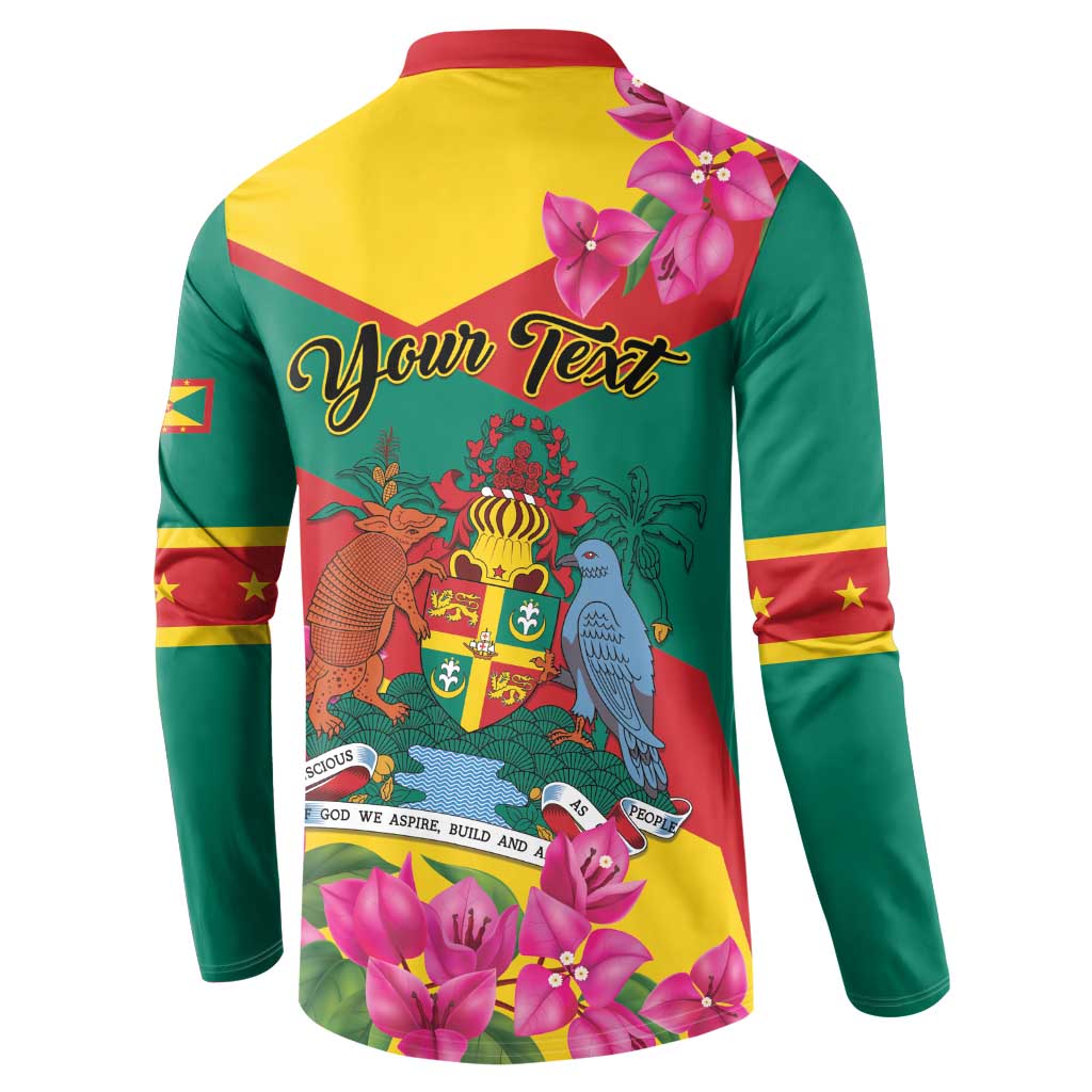 Personalized Grenada Independence Day 1974 Button Sweatshirt La Gwinad Dove Armadillo Together - Wonder Print Shop