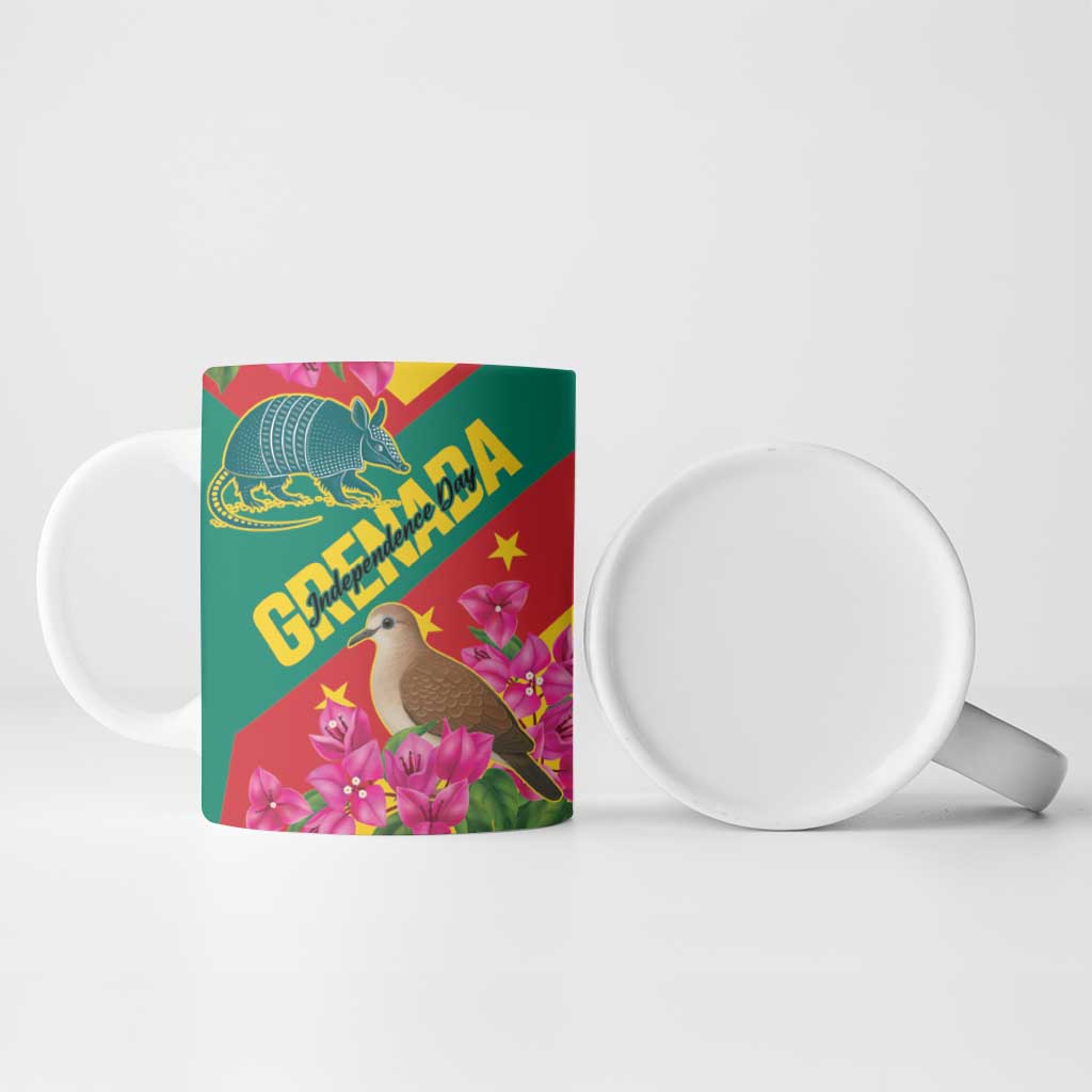 Personalized Grenada Independence Day 1974 Ceramic Mug La Gwinad Dove Armadillo Together - Wonder Print Shop
