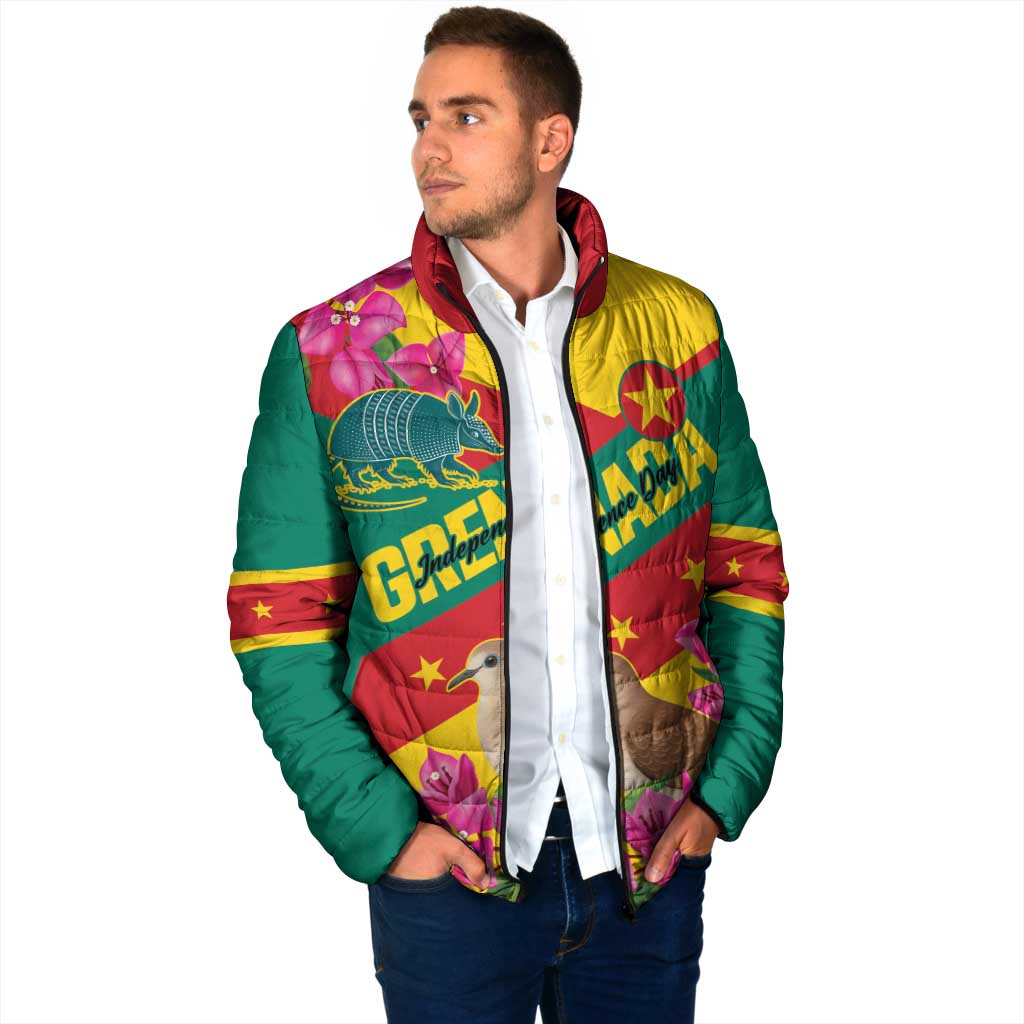 Personalized Grenada Independence Day 1974 Padded Jacket La Gwinad Dove Armadillo Together - Wonder Print Shop