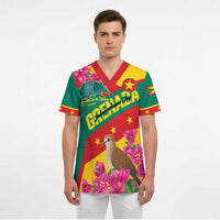 Personalized Grenada Independence Day 1974 Scrub Top La Gwinad Dove Armadillo Together - Wonder Print Shop