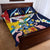 Turks and Caicos Islands Quilt Bed Set Coat Of Arms Tropical Flowers