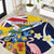 Turks and Caicos Islands Round Carpet Coat Of Arms Tropical Flowers