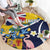 Turks and Caicos Islands Round Carpet Coat Of Arms Tropical Flowers