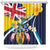 Turks and Caicos Islands Shower Curtain Coat Of Arms Tropical Flowers