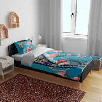 Turks and Caicos Islands Flamingo Bedding Set Zipper Stylized