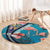 Turks and Caicos Islands Flamingo Round Carpet Zipper Stylized