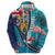 Turks and Caicos Islands Flamingo Zip Hoodie Zipper Stylized