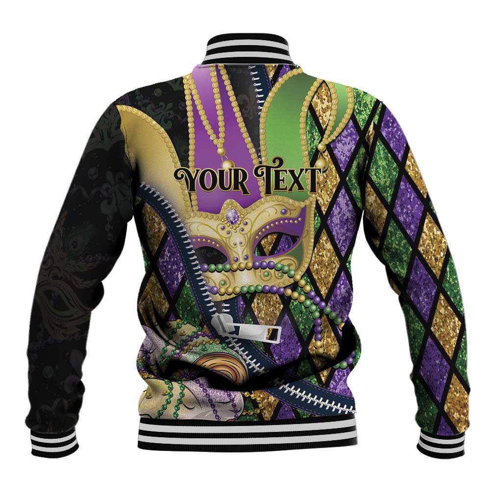 Personalized Mardi Gras Alligator Baseball Jacket Colorful Zipper Stylized