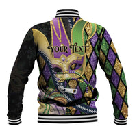 Personalized Mardi Gras Alligator Baseball Jacket Colorful Zipper Stylized