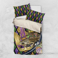 Mardi Gras Alligator Bedding Set Colorful Zipper Stylized
