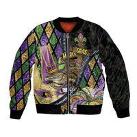 Personalized Mardi Gras Alligator Bomber Jacket Colorful Zipper Stylized