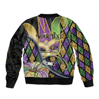 Personalized Mardi Gras Alligator Bomber Jacket Colorful Zipper Stylized