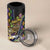 Personalized Mardi Gras Alligator 4 in 1 Can Cooler Tumbler Colorful Zipper Stylized